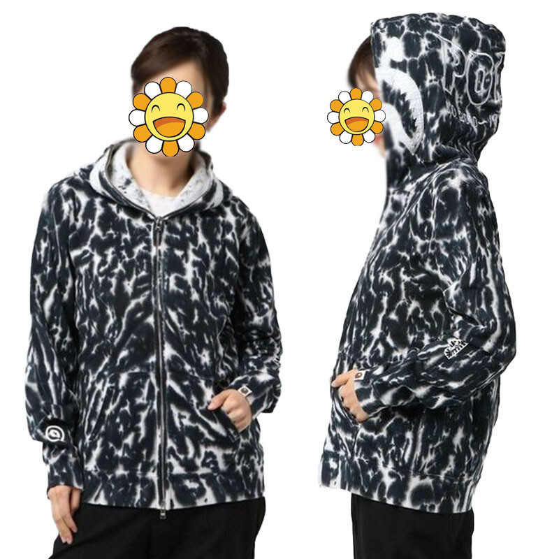 black and white bape jacket